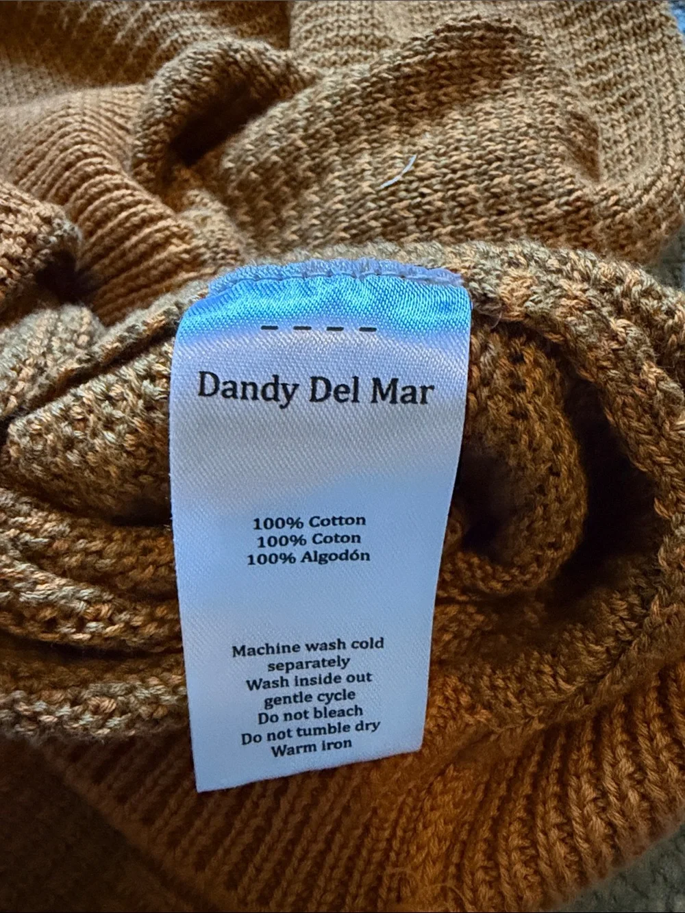 Dandy Del Mar Orange Sweater Sz Large L